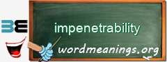 WordMeaning blackboard for impenetrability